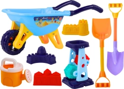 Set de jouets de sable avec moulin, pelles et arrosoir bleu