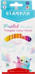 Crayons de couleur pastel triangulaires 24 couleurs
