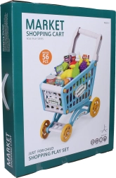 Chariot de courses pour enfants avec aliments 40 × 24,5 × 44 cm