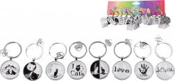 Porte-clés Vie de chat rond