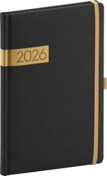 Agenda hebdomadaire Notique noir-doré 2026