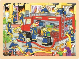 GOKI puzzle en bois pompiers – lutte contre le feu, 48 pièces