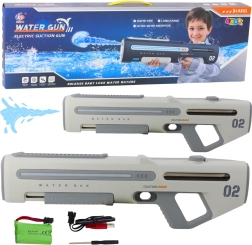 Pistolet à eau électrique automatique gris et blanc 62 cm