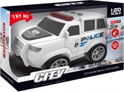 voiture de police à friction avec effets lumineux et sonores, blanche 22,5 cm