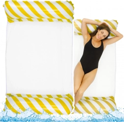 Hamac flottant gonflable blanc-jaune 120×70 cm