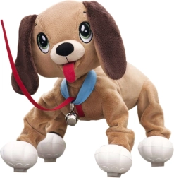 Pejsek Floppy Boggie en laisse – chiot en peluche sauteur pour enfants