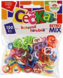 Céčka colorées rétro mix – 150 pièces de moulages plastiques