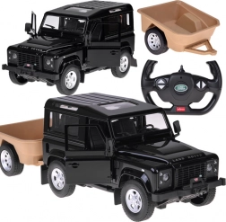 Rastar Land Rover Defender 1:14 télécommandé avec remorque – noir