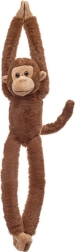 Singe en peluche marron avec pattes adhésives 45 cm