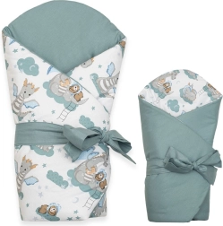 Couverture d’emmaillotage bébé réversible New Baby Petit Dragon 80 × 80 cm