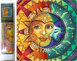 Peinture au diamant 7D Lune et Soleil 30x30 cm