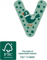 small foot lettre en bois V