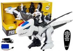 Tyrannosaure robotique interactif de couleur blanche