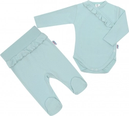 Ensemble bébé 2 pièces New Baby Stripes bleu glacé