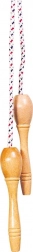 Corde à sauter Goki avec poignées en bois verni à vis, 240 cm