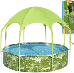 Bestway piscine de jardin avec structure 244 × 51 cm avec auvent SPLASH-IN-SHADE