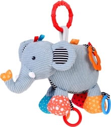 Adorable éléphanteau à suspendre à la poussette avec hochet pour bébés