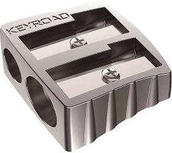 Taille-crayon double métallique Keyroad argenté