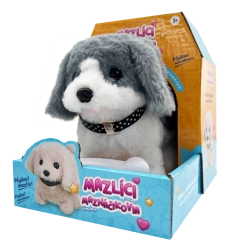 Chiot en peluche interactif Punťa – gris et blanc