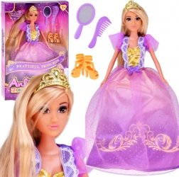 Poupée princesse aux longs cheveux en robe de bal avec accessoires