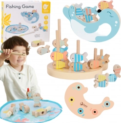 Jeu en bois pêche aux poissons, 2 cannes, 24 pièces – CLASSIC WORLD