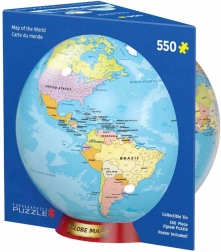 Puzzle Carte du monde 550 pièces dans une boîte en métal