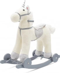 Licorne à bascule avec mélodie et roulettes BABY MIX, blanche