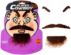 Set moustache cowboy – moustache, barbe et sourcils