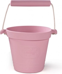 Seau de plage en silicone rose pâle BIGJIGS TOYS