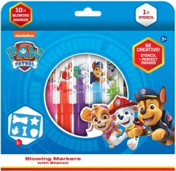 Feutres souffleurs avec pochoir PAW PATROL, 10 pcs, boîte 20 × 19 cm