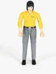 Bruder Bworld figurine femme – t-shirt jaune, pantalon gris