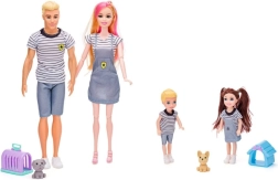 Famille moderne Woodyland avec animaux de compagnie