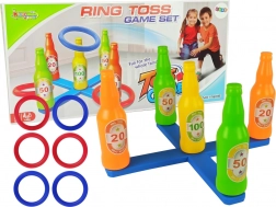 Jeu de lancer d’anneaux – bouteilles colorées avec score pour enfants