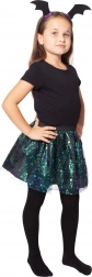 costume de sorcière pour fille avec jupe tutu et serre-tête ailes de chauve-souris