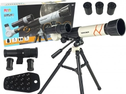 Télescope scientifique éducatif avec support de téléphone blanc