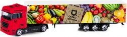 Camion en métal avec remorque – fruits et légumes 1:87