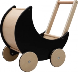 Poussette et trotteur en bois 2-en-1 Montessori BABY MIX noir