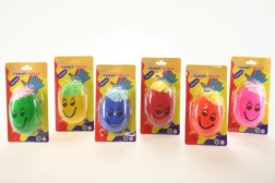 Balle antistress avec visage et mèches 8 × 5 cm