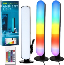 Set de lampes ambiantes RGB LED pour bureau avec télécommande – 2 pcs