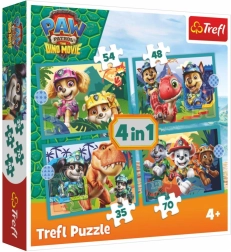 Puzzle 4 en 1 Pat’ Patrouille (Paw Patrol) Dino Movie – Histoires de l’île des dinosaures