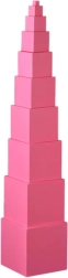 Tour rose Montessori en cubes en bois (10 pcs)
