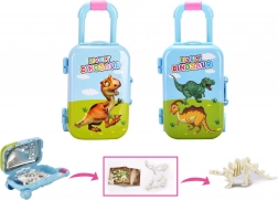 Squelette de dinosaure dans une mallette