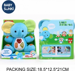 Éléphant en peluche avec lumière et musique 20 cm