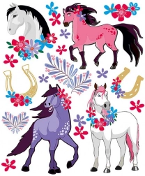 images thermocollants chevaux – grande planche 20 × 30 cm