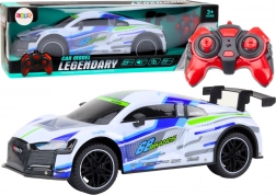 Voiture RC sportive 1:10 avec phares LED, vitesse 25 km/h – blanche