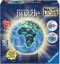 Ravensburger 3D puzzleball lumineux Globe nocturne 72 pièces