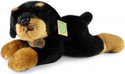chien en peluche rottweiler allongé 30 cm écoresponsable