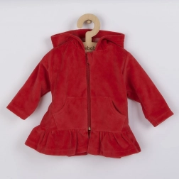 Sweat à capuche en suédine pour enfant NEW BABY rouge