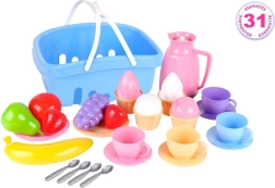 Set de pique-nique pour enfants avec panier, service à thé et fruits