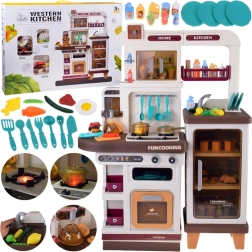 Cuisine pour enfants interactive avec vapeur, lumières et sons, beige